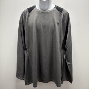 Spider Active Proweb Long Sleeve Shirt Mens XXL Gray Stretch Crew Neck Wicking